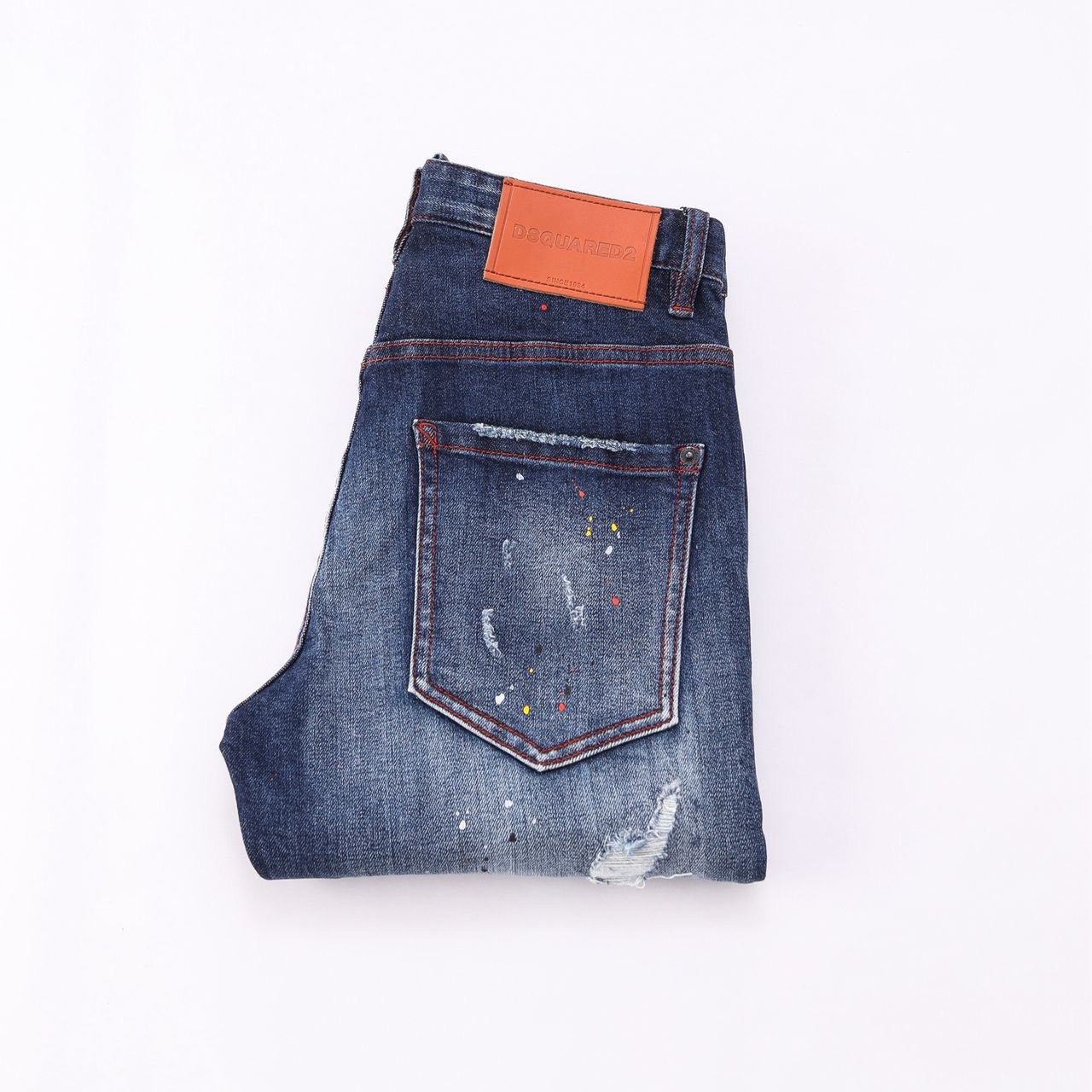 Slim-Fit Distressed Denim Jeans