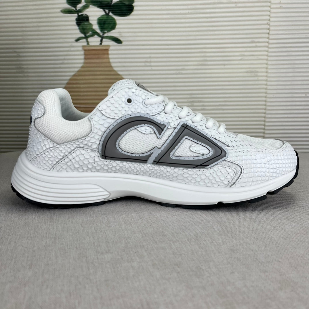 B30 Inspired Sneakers – White Snake Leather